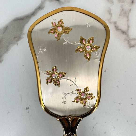 Vintage Floral Design Hair Brush Made in USA Nylon - Picture 3 of 11